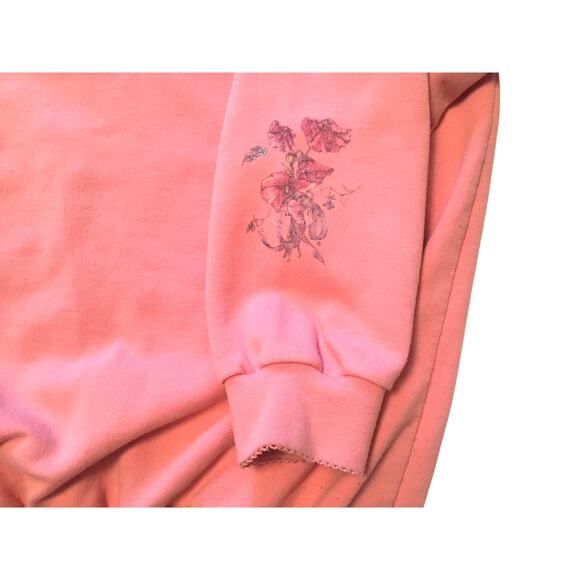 Northern Treasures Sweatshirt Pink Floral Trim Chest Sleeves - Picture 3 of 7